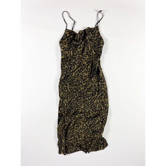 Zara | Dresses | Zara Cheetah Leopard Animal Print Pattern Cowl Neck ...